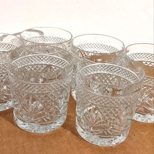 Vintage Crystal Double Old Fashion Glasses